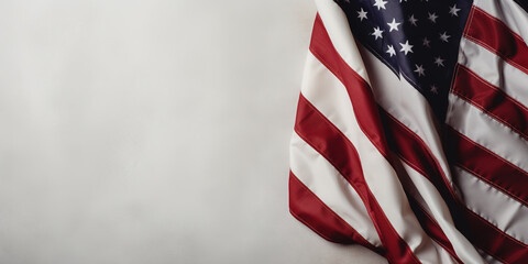 American flag on vintage background. Space for text