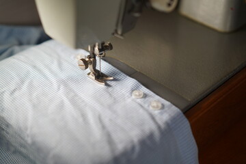 Sewing machine, needle and footstep detail