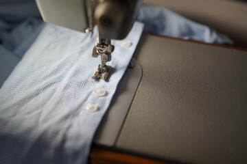 Sewing machine, needle and footstep detail