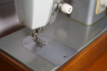 Sewing machine, needle and footstep detail