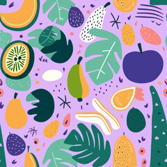 seamless pattern with fruits