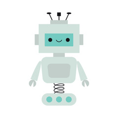 Robot on white. Chatbot icon. Customer support service chat bot.
