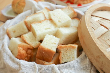cut bread or steamed bread, steamed bun