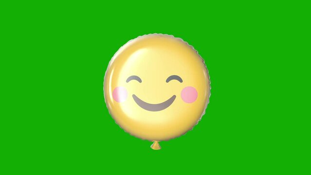 Emoji Bubble green screen, birthday, wedding, for special occasions, Seamless loop 4k video, 3D Animation, Ultra High Definition, 4k video on Greenscreen background