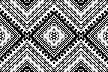 Seamless design pattern, traditional geometric pattern. white black vector illustration design, abstract fabric pattern, aztec style for textiles, 