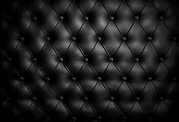 Black Buttoned luxury leather pattern. Useful as luxury pattern. High quality photo Generative AI