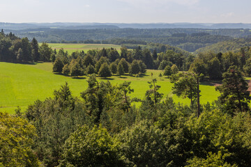 Landscape of Swabian Jura mountains in the state of Baden-Wuerttemberg, Germany