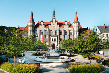 View of the center of Wałbrzych. Town hall.