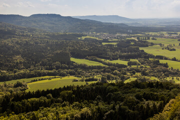 Naklejka premium Landscape around Hohenzollern Castle in the state of Baden-Wuerttemberg, Germany