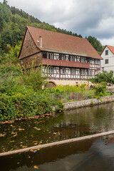 Fototapeta na wymiar Half timbered house in Schiltach village, Baden-Wurttemberg state, Germany