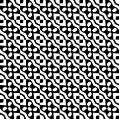  Background with abstract shapes. Black and white texture. Seamless monochrome repeating pattern  for decor, fabric, cloth. 