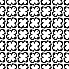  Background with abstract shapes. Black and white texture. Seamless monochrome repeating pattern  for decor, fabric, cloth. 