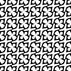  Background with abstract shapes. Black and white texture. Seamless monochrome repeating pattern  for decor, fabric, cloth. 