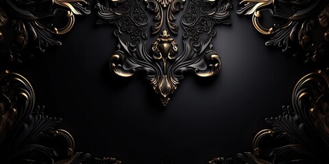 Luxury black background with empty space for text. Generative ai.