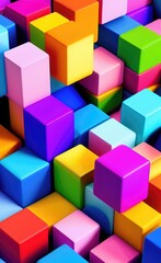 Fototapeta na wymiar Shiny realistic 3d rendering illustration of cube shapes background.