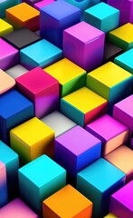 Fototapeta na wymiar Shiny realistic 3d rendering illustration of cube shapes background.