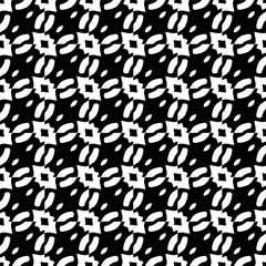  Background with abstract shapes. Black and white texture. Seamless monochrome repeating pattern  for decor, fabric, cloth. 