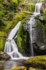 Obraz premium One of Triberg Waterfalls steps in the Black Forest region in , Baden-Wuerttemberg, Germany