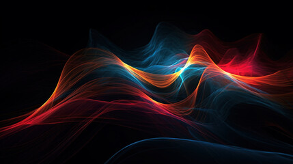 Naklejka premium Multi color curve abstract background,created with generative ai tecnology.