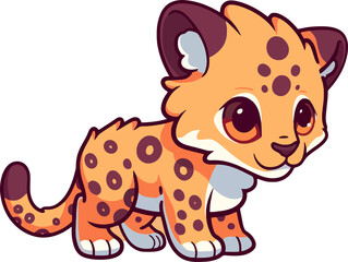Cute baby cartoon cheetah.