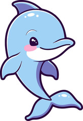Naklejka premium Cute cartoon dolphin 