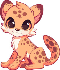 Cute baby cartoon cheetah.