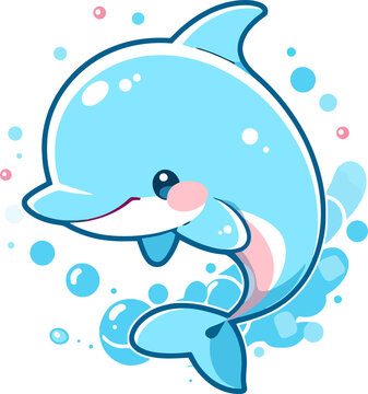 Cute cartoon dolphin 