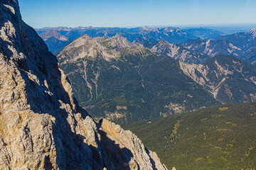 View of Wetterstein mountains from Zugspitze, Germany