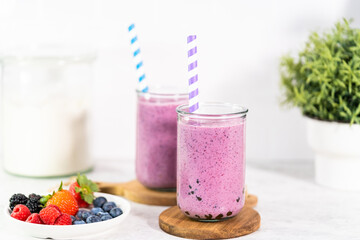 Mixed Berry Boba Smoothie