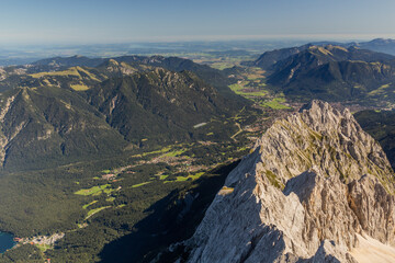 Fototapeta premium Loisach valley viewed from Zugspitze, Germany