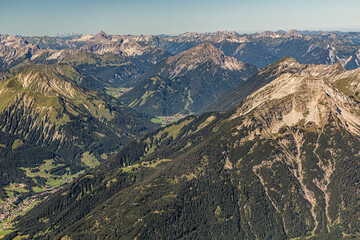 View of Wetterstein mountains from the peak of Zugspitze, Germany