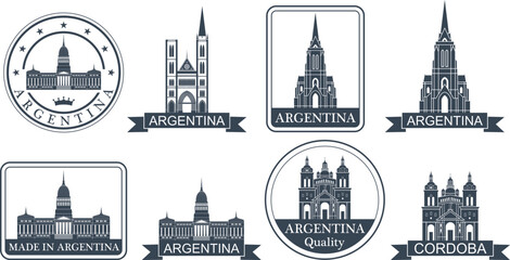 Argentina set. Isolated Argentina on white background