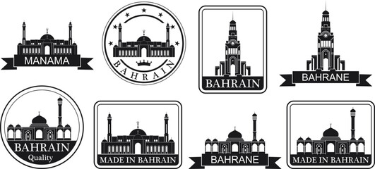 Bahrain set. Isolated Bahrain on white background