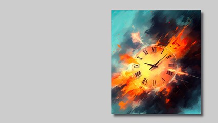 Clock on Fire, Time Is Running Out - AI Generative