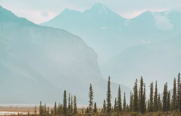Papier Peint photo Forêt dans le brouillard Mountains in Canada