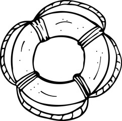 Lifebuoy in Doodle Style Vector illustration