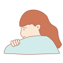woman anxious and stressed handdrawn cartoon