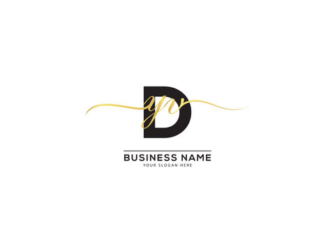 Luxury royal letter Dyv Signature Logo Design