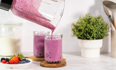 Mixed Berry Boba Smoothie