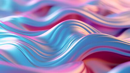 abstract background of blue and pink wavy fabric. Generative AI