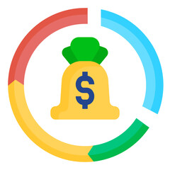 saving money flat style icon