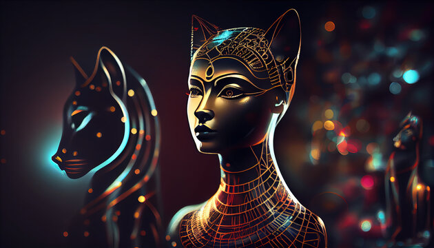 Egyptian Asbstract Background Goddess Egypt Bastet Stock Photo 1201363507 |  Shutterstock