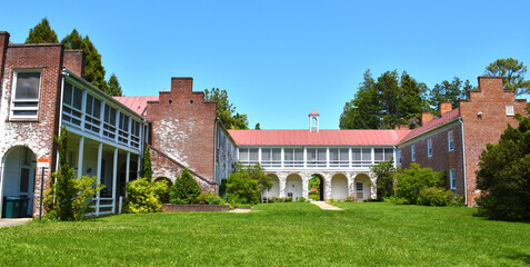 Old brick building in State Arboretum of Virginia, Boyce, VA, USA	