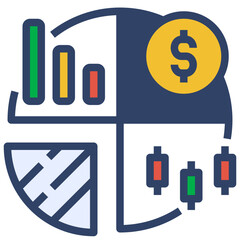 data analysis filled outline style icon