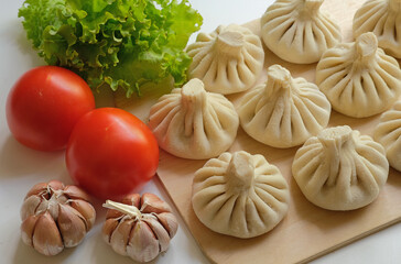 Khinkali - popular food and ingredients for sauce