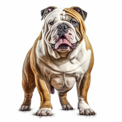 Obraz premium British Bulldog isolated in a white background, ai generative