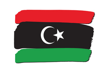 Libya Flag with colored hand drawn lines in Vector Format