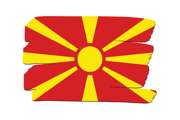 Macedonia Flag with colored hand drawn lines in Vector Format