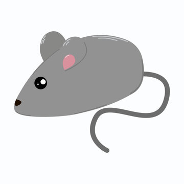 Mouse is a toy for a cat. Vector illustration in cartoon style. Flat.