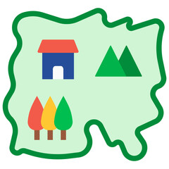 land management flat style icon